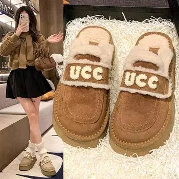 2024 Новые модные женские зимние ботинки на меховой платформе, удобные зимние ботинки, женские повседневные ботильоны из замши, женские дизайнерские ботинки Mujer 38