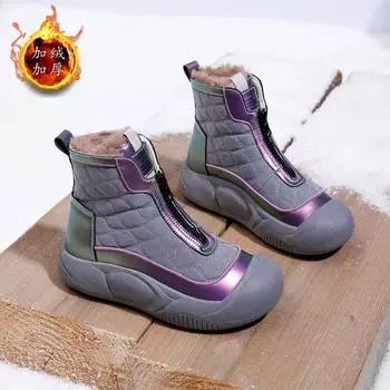 2024 Новые модные зимние ботильоны женские с подкладкой из искусственного меха зимние ботинки женские толстые подошвы плюшевые ботинки женские дизайнерские короткие ботильоны 35