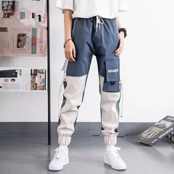 2024 Новые мужские брюки-шаровары с несколькими карманами, повседневные мужские брюки для бега в стиле хип-хоп, спортивные брюки M чёрный