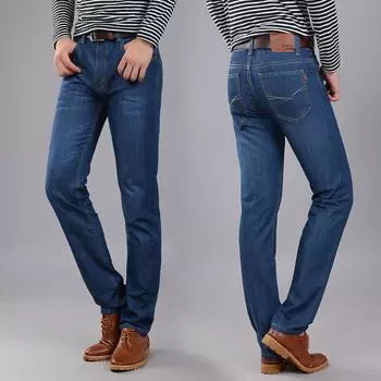 2024 Новые мужские деловые джинсы Four Seasons, простые и облегающие брюки прямого кроя, не требующие глажки 28