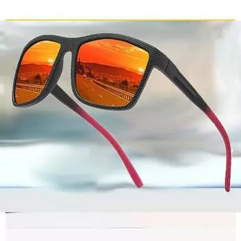 2024 новые мужские и женские поляризационные солнцезащитные очки в квадратной оправе из сплава, солнцезащитные очки для вождения, мужские очки красный