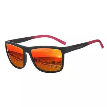 2024 новые мужские и женские поляризационные солнцезащитные очки в квадратной оправе из сплава, солнцезащитные очки для вождения, мужские очки красный