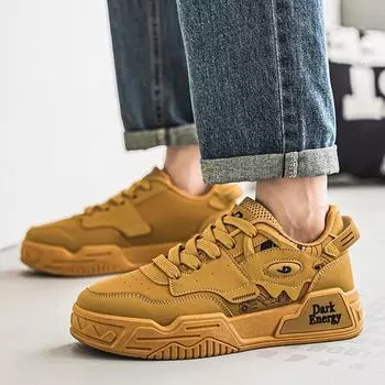 2024 Новые мужские кожаные кроссовки для повседневных прогулок осенью и зимой, мода на открытом воздухе, спорт, роскошь, низкие кроссовки для сноуборда 39 хаки