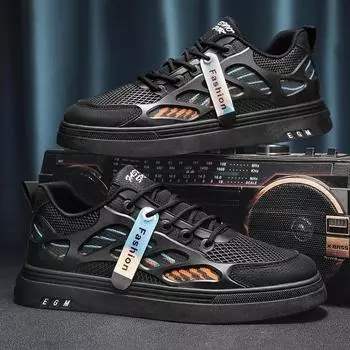 2024 Новые мужские кроссовки Летние мужские повседневные кроссовки Дизайнерская модная обувь на платформе Тренировочная обувь для тенниса на открытом воздухе для мужчин Популярные 39 чёрный