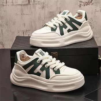 2024 Новые мужские кроссовки Модные высокие повседневные туфли Легкие дышащие кроссовки для бега на платформе со шнуровкой Zapatillas de Hombre 38 белый