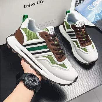 2024 Новые мужские модные ретро-спортивные туфли повседневные прогулочные на открытом воздухе мягкие нескользящие кроссовки хит продаж на толстой подошве со шнуровкой 39