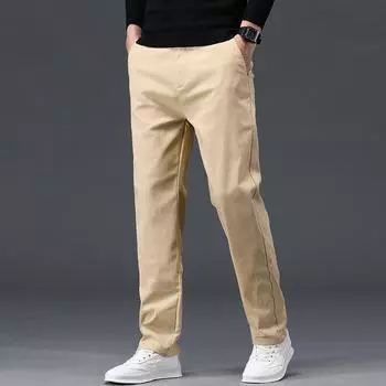 2024 Новые мужские повседневные брюки свободные прямые длинные брюки осень универсальные 28 хаки