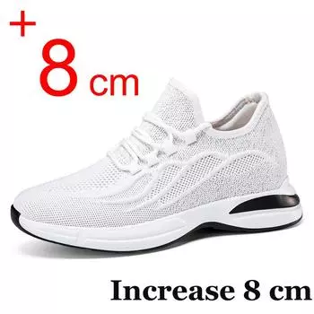 2024 Новые мужские повседневные кроссовки, увеличивающие рост, летняя сетчатая дышащая обувь для мужчин, 6 см, 8 см, обувь для отдыха, увеличивающая рост, мужская 38