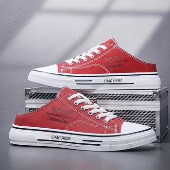 2024 Новые мужские повседневные парусиновые полутапочки весна и осень Мужская спортивная обувь для активного отдыха Tenis Masculino 39 красный