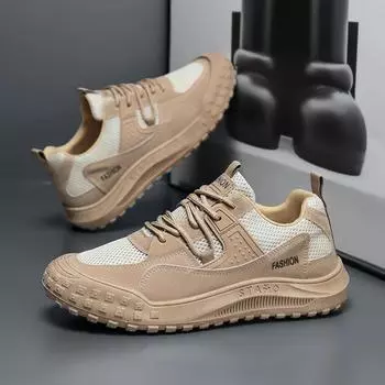 2024 Новые мужские повседневные туфли Летние дышащие сетчатые кроссовки для активного отдыха Нескользящая износостойкая рабочая обувь Zapatillas De Deporte 39 хаки