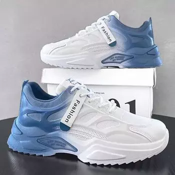 2024 Новые мужские повседневные туфли мужские кроссовки для бега трусцой треккинга на шнуровке дышащая обувь для мужчин удобные легкие мягкие износостойкие 39 синий