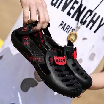 2024 Новые мужские сандалии летние шлепанцы тапочки мужская повседневная пляжная обувь мужские сандалии водная обувь Sandalia Masculina 39 чёрный