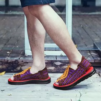 2024 Новые мужские сандалии, плетеные парные повседневные пляжные классные тапочки, мужские сандалии Cohen Sandals shoes 38 чёрный