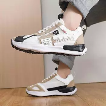 2024 новые мужские спортивные туфли сетчатые дышащие повседневные модные универсальные корейские легкие студенческие туфли 39 белый