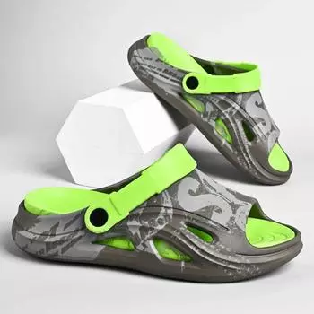 2024 Новые мужские тапочки Летние шлепанцы на мягкой подошве из ЭВА для дома и улицы Пляжная обувь для ходьбы Шлепанцы Мужская обувь 39-40(25cm)