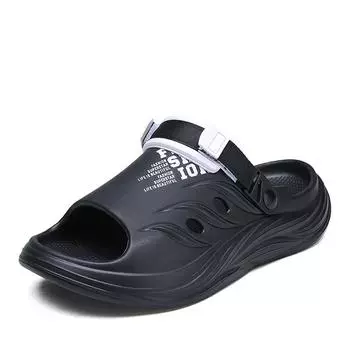 2024 Новые мужские тапочки Летние шлепанцы на мягкой подошве из ЭВА для дома и улицы Пляжная обувь для ходьбы Шлепанцы Мужская обувь 36-37 зелёный