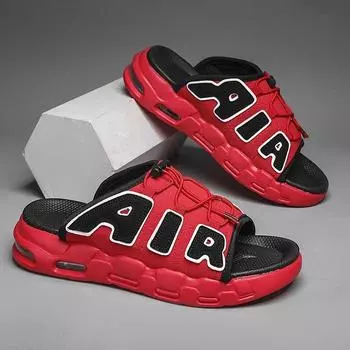 2024 Новые мужские тапочки, модные сандалии на толстой подошве для пляжа и отдыха, мужская повседневная спортивная обувь, летняя, классная, для дома, большой размер 39-44 39 красный