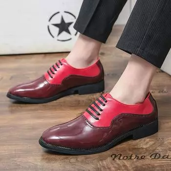 2024 Новые мужские туфли Мужские кожаные модные туфли для парикмахеров Классические мужские туфли для свадьбы Роскошные брендовые мужские оксфорды на шнуровке Обувь 38 чёрный
