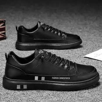 2024 Новые мужские туфли Удобные водонепроницаемые мужские спортивные повседневные туфли на шнуровке Модные низкие дышащие мужские туфли на плоской подошве Zapatillas 39 чёрный