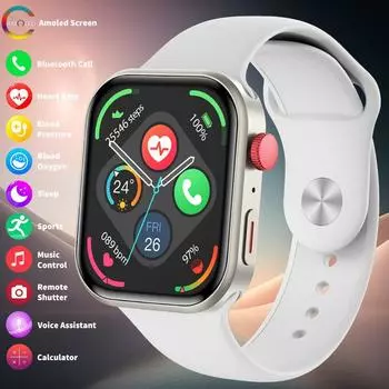 2024 Новые мужские умные часы Bluetooth Call GPS Track 2,04-дюймовые умные часы с измерением сердечного ритма и артериального давления Экран высокой четкости спортивные часы