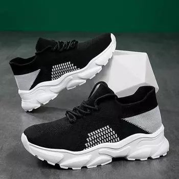 2024 новые носки супер дышащие женские туфли на шнуровке большого размера с одной педалью 36-45 спортивная и любительская обувь 36 чёрный