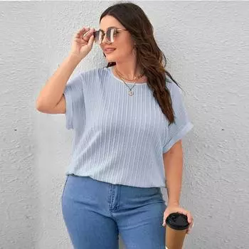 2024 Новые однотонные полосатые футболки больших размеров женские летние футболки с короткими рукавами и надписью «летучая мышь» женская уличная одежда модные повседневные топы женские футболки футболки XL белый