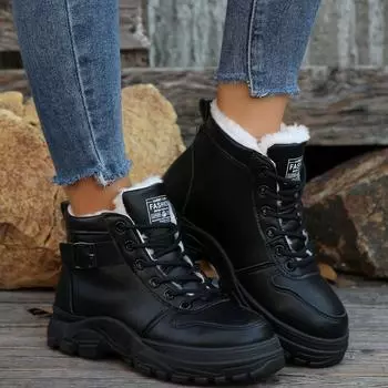 2024 новые осенне-зимние женские теплые ботинки Martin из бархата с утолщенной шнуровкой универсальные короткие ботинки обувь 36 белый