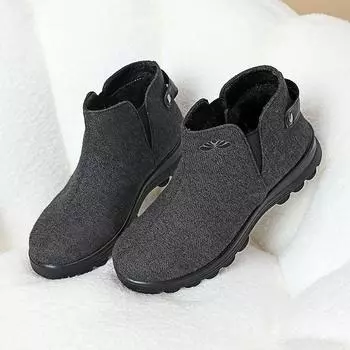 2024 новые осенние и зимние теплые зимние сапоги из бархата, модные женские повседневные короткие сапоги с одной педалью, женская обувь из хлопка 35 серый