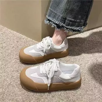 2024 Новые Осенние Тонкие Ретро Маленькие Белые Туфли Универсальные Парусиновые Туфли Повседневные Бордовые Туфли 35 чёрный