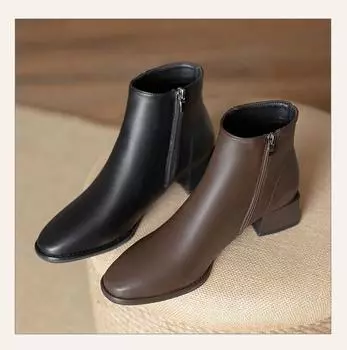 2024 новые остроносые ботинки Челси женские короткие ботинки плоские одинарные ботинки женские короткие ботинки модные ботинки обувь 35 чёрный