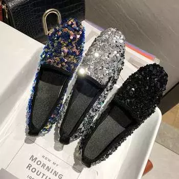 2024 Новые плоские женские туфли с бриллиантами и горошком, лоферы, женская обувь Joker, повседневные студенческие туфли на плоской подошве на платформе, Bling Zapatos De Mujer 5