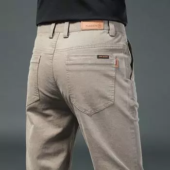 2024 Новые плюшевые/обычные высококачественные мужские повседневные брюки весна и осень свободные прямые деловые брюки мужские осенние длинные брюки 28