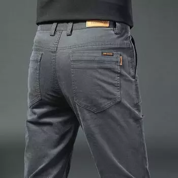 2024 Новые плюшевые/обычные высококачественные мужские повседневные брюки весна и осень свободные прямые деловые брюки мужские осенние длинные брюки 28