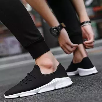 2024 Новые популярные модные туфли больших размеров Мужская обувь Спортивная обувь Дышащие повседневные одинарные туфли Мужские кроссовки Tide Mesh21 39 чёрный
