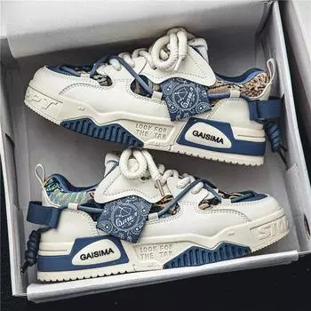 2024 Новые популярные мужские туфли, модные дышащие повседневные туфли с толстой подошвой для скейтбординга, специальное предложение, спортивная обувь, кроссовки 39