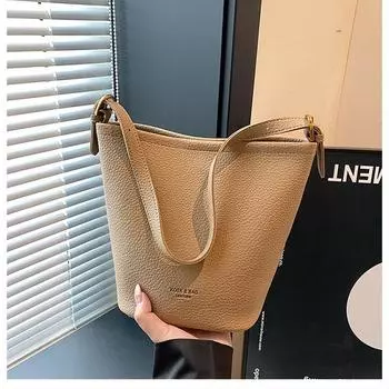 2024 новые популярные сумки этого года женская осенняя универсальная повседневная сумка-мессенджер женская переносная сумка-ведро чёрный