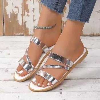 2024 Новые популярные высококачественные женские тапочки, летняя универсальная и удобная пляжная обувь с открытым носком для женщин 35