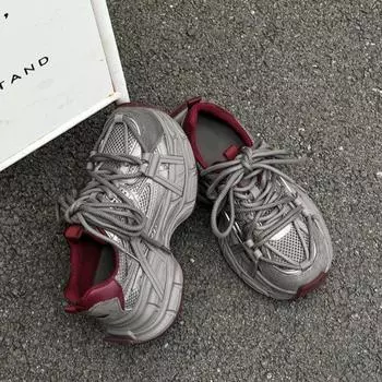 2024 новые популярные жареные уличные туфли l cold sticky легкие роскошные туфли на платформе для папы женские легкие повседневные спортивные туфли в стиле ретро 35 красный