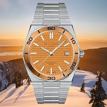 2024 Новые поступления Specht & Sohne мужские часы механические часы лососевого цвета из нержавеющей стали с сапфировым стеклом 50 м водонепроницаемые