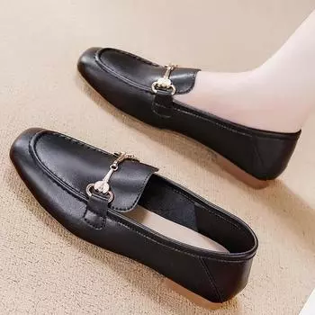 2024 Новые повседневные дышащие туфли в британском стиле One Step Stepping Small Commuter Comfortable Universal Single Shoes для женщин 35 бежевый