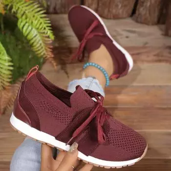 2024 новые повседневные легкие дышащие сетчатые туфли на шнуровке с толстым каблуком для женщин 43 36 чёрный