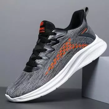 2024 Новые повседневные мужские кроссовки для бега в корейском стиле, удобные сетчатые теннисные туфли с амортизацией, спортивные площадки 39 чёрный