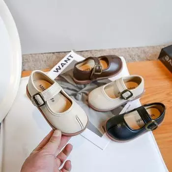 2024 Новые повседневные туфли для девочек, универсальные, мягкие, детские, модные, однотонные, на липучках, для детей и мальчиков, мокасины в корейском стиле, милые 21 коричневый
