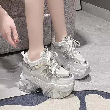 2024 новые повседневные вулканизированные кроссовки модные белые туфли для женщин летние дышащие туфли женские дизайнерские туфли на платформе 36 чёрный