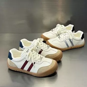 2024 новые ретро-обувь для моральной подготовки в стиле колледжа с круглым носком, показывающая ноги, маленькая женская обувь, повседневная обувь на плоской подошве, спортивная обувь 35