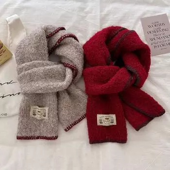 2024 Новые ретро-осенние и зимние новые теплые и вязаные шейные платки 25x168cm