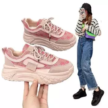 2024 новые роскошные дизайнерские женские спортивные кроссовки на платформе с дышащей сеткой, трендовые повседневные кроссовки на плоской подошве, женские элегантные модные женские туфли 35 хаки