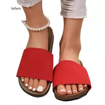 2024 Новые роскошные сандалии женские модные плоские тапочки с открытым носком нескользящие уличные тапочки женская пляжная обувь размер 35-43 35 чёрный