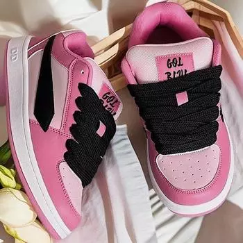 2024 новые розовые туфли на платформе с высокой посадкой женские корейские нишевые осенние универсальные повседневные туфли из кожи с панелями 35 фиолетовый