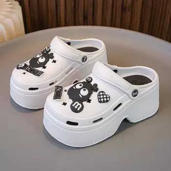 2024 Новые сандалии Diy Clogs для женщин, летние тапочки Eva с закрытым носком на толстой платформе для женщин, нескользящие толстые пляжные шлепанцы 35-36